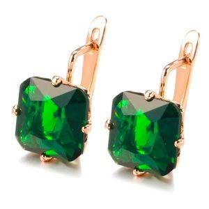 Elegant Green Gemstone Earrings